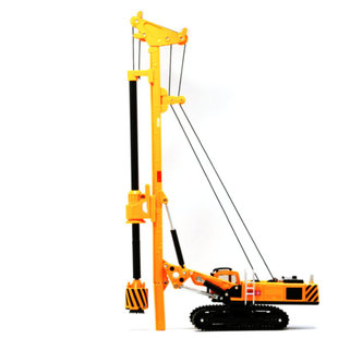 凯迪威合金1:64旋转钻机打桩机仿真打柱工程车男孩玩具模型成槽机