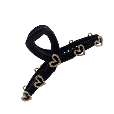 闪钻爱心~黑色大号爱心抓夹