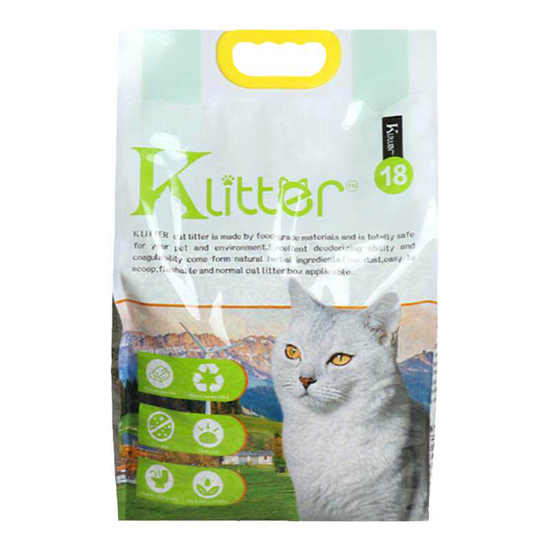 酷亲KLitter猫砂6包绿茶原味豆腐奶香破碎砂低尘植物木薯混合