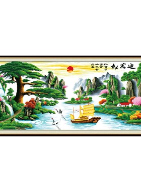 纯手工绣好的十字绣财运版成品