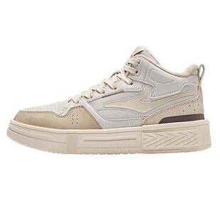 征服鸿星尔克板鞋高帮女鞋冬季新款女生鞋子厚底休闲鞋增高运动鞋