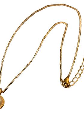 金色圆形珍珠吊坠项链高级感配饰