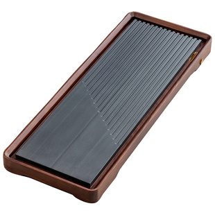 泥印茶具乌金石茶盘家用托盘小型茶台干泡实木沥水盘石盘办公室用