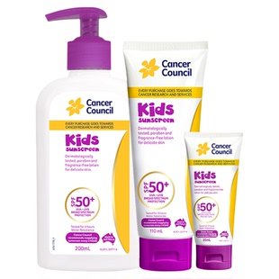 澳洲Cancer Council澳美皙儿童防晒防水防汗宝宝专用防晒乳SPF50+