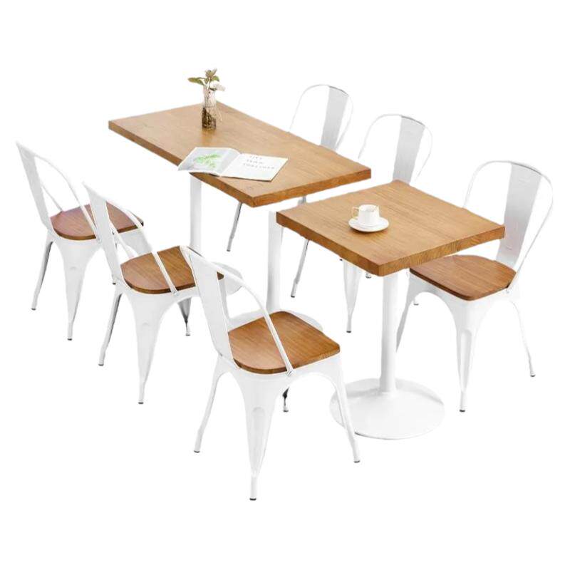 美式LOFT实木咖啡厅餐桌椅组合