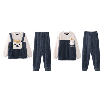 迪欧泰情侣款珊瑚绒睡衣加绒加厚