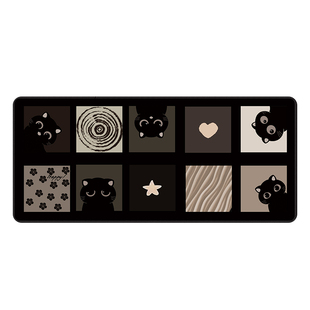 复古黑猫鼠标垫子女生超大高级感办公桌垫耐脏工位电脑垫定制宿舍