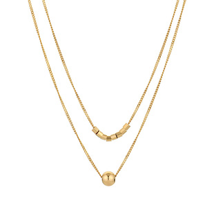 一撇一捺YPYN双层叠戴项链女925银链条高级感金色百搭颈饰高级感