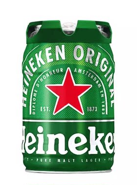 荷兰原装进口喜力heineken黄啤扎啤鲜啤精酿生啤酒铁金刚5L大桶装