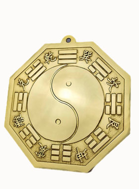 黄铜中式大门八卦镜凸透镜