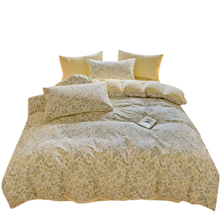 纯棉加绒床上四件套A全棉B牛奶绒被套床单三件套冬季加厚床品床笠