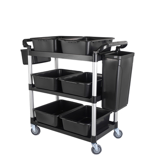 酒店餐厅三层收餐车小手推车收碗车送餐车饭店移动收集工具服务车