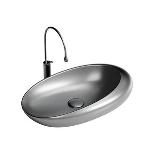 枪灰彩色异型艺术台上盆陶瓷蛋形洗手盆酒店民宿元宝形洗脸台面盆