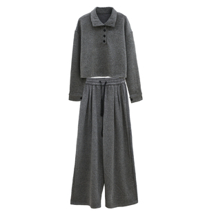 CIZZLEMORE 特立独行~高智淡人感穿搭休闲半开领休闲卫衣长裤套装