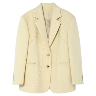 L052联名分割大衣厚外套 鸟撤柜女装  正品剪牌青仓