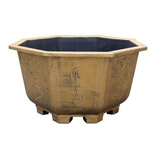 加厚加硬特大号花盆种果树铁树荷花睡莲花卉园艺复古树脂八角花盆