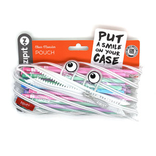 CLEAR系列9月新款ZIPIT怪兽拉链果冻透明笔袋文具袋化妆包M