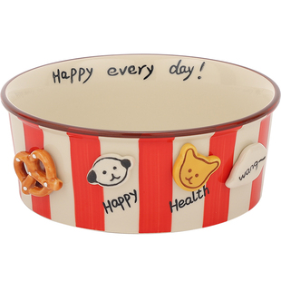 可爱条纹爆米花碗陶瓷泡面碗带盖高颜值儿童零食碗家用水果沙拉碗