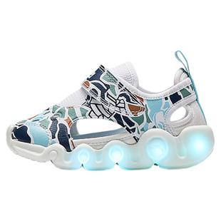 安踏儿童凉鞋男女婴童框子鞋2025夏新款防滑耐磨男宝宝学步闪灯