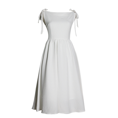 赫本风连衣裙小白裙白色小礼裙