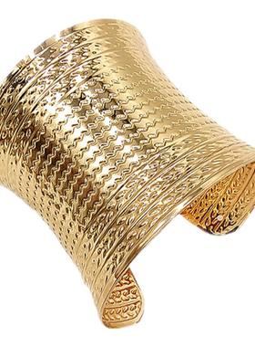 欧美夸张雕花宽版手镯