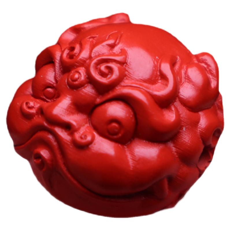 保真朱砂龙子囚牛顶珠隔珠配饰