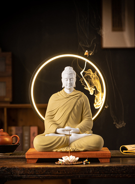 中式陶瓷释迦牟尼佛像阿弥陀佛大日如来佛祖家居桌面摆件客厅供奉