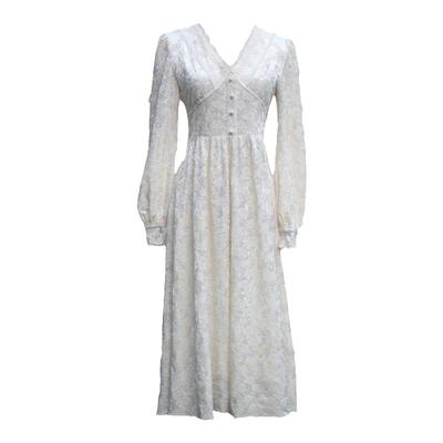 复古宫廷A字裙丝绒蕾丝刺绣