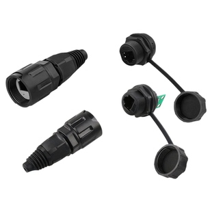 凌科RJ45防水连接器LED箱体信号面板固定直插水晶头rj45网线接口