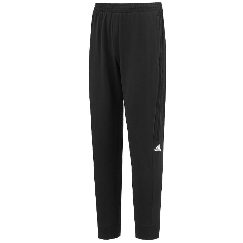 Adidas阿迪达斯裤子男士官方正品秋季新款跑步长裤黑色针织运动裤