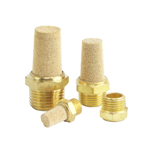 亚德客电磁阀气动消音器BSL02全铜质消声滤芯过滤器气动接头静音