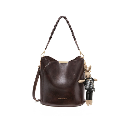 15mins水桶包咖色小包包高级感