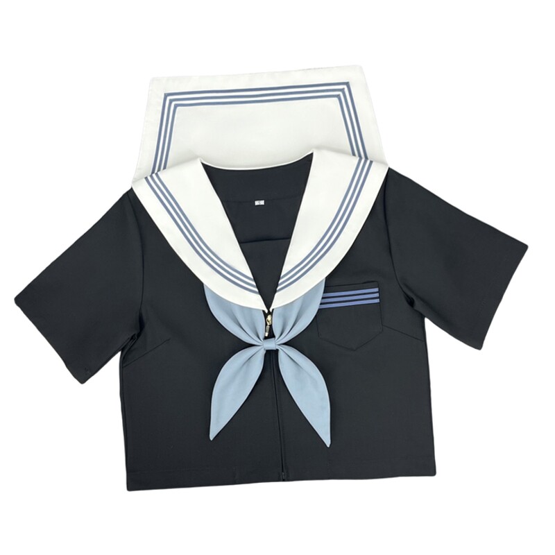 樱奈家基础款黑身白领蓝三本水手服原创JK制服日系学院风中间服女