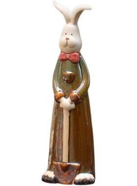 可爱陶瓷情侣桌面装饰兔子摆件