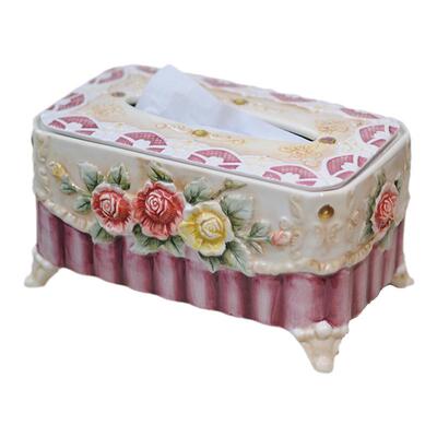 客厅抽纸盒餐厅纸巾盒方亚陶瓷