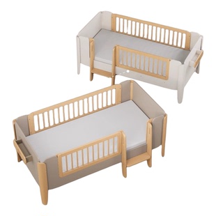 Boori雅拉实木多功能床边床宝宝拼接床儿童围栏床男孩女孩单人床