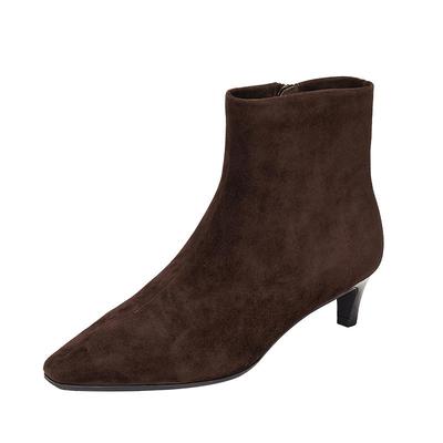 思加图气质通勤复古短靴时装靴女