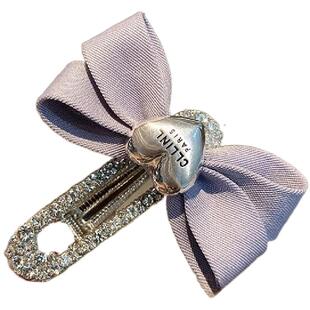 韩系甜美蝴蝶结发夹女高级感闪钻爱心时尚气质前额刘海夹新款发饰