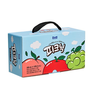 礼盒Maeil每日韩国进口picnic果蔬汁儿童0脂苹果葡萄桃汁整箱12盒
