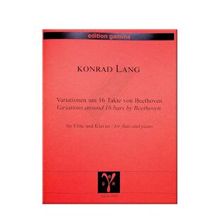 朗格 根据贝多芬16小节变奏 长笛与钢琴 霍夫曼斯特原版乐谱书 Lang Variationen um 16 Takte von Beethoven EGA3950