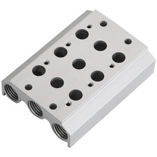 气动电磁阀底座4V110-06汇流板100M2F3F4F5F6F7F8F9F10位阀组气排