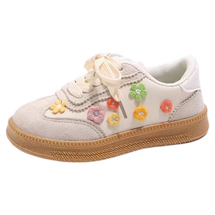 女童运动鞋花朵2026新款春秋儿童公主板鞋软底男童鞋子透气休闲鞋