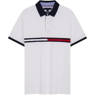 Tommy男装珠地网眼旗标织带POLO