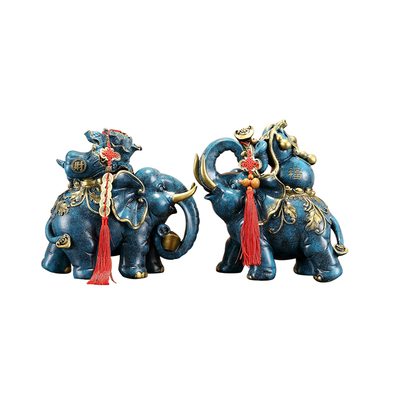 招财一对乔迁新居开业大象摆件