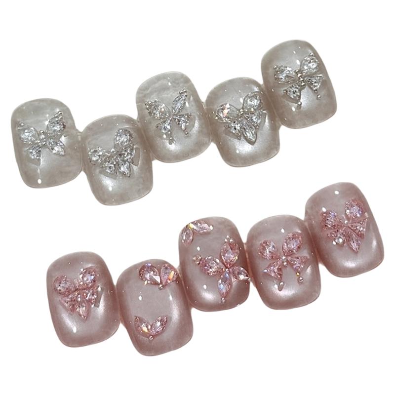 gaoy戈雅美甲锆石拼钻网红爆闪混装尖底爱心蝴蝶钻指甲饰品材料包