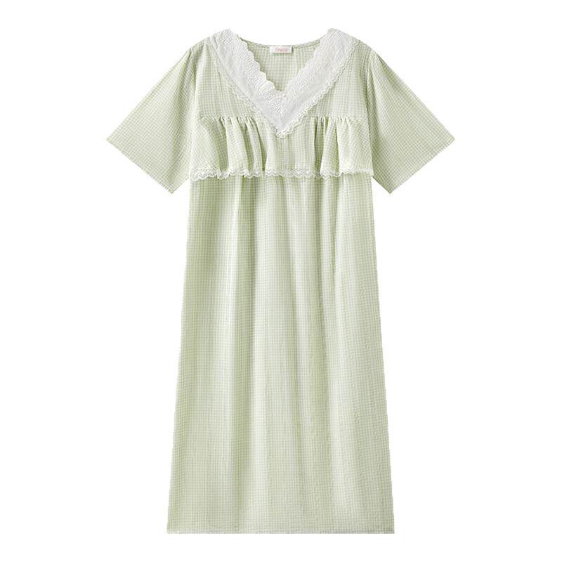 兰卓丽纯棉睡裙女士短袖家居服