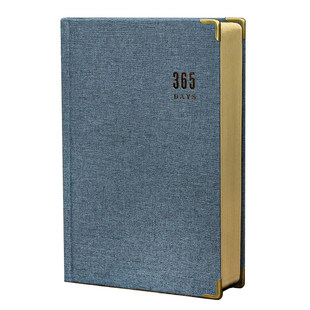 A5/25K布面手账本日记本牛皮纸内页空白页简约复古手帐本加厚文艺护角笔记本365天日记本一天一页备忘记事本