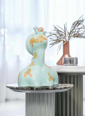 树脂抽象人物雕塑展厅玄客厅关样板间橱窗彩绘人像花季少女摆件