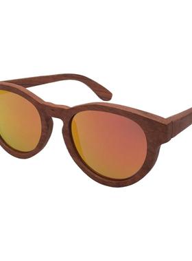 墨镜时尚风桔色彩膜圆形太阳眼镜