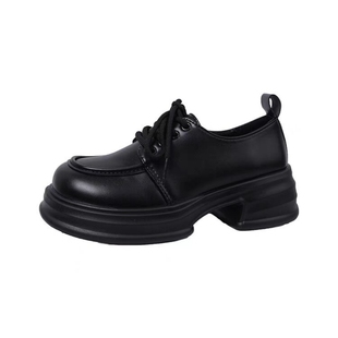 系带小皮鞋女英伦风乐福鞋2025新款百搭甜酷玛丽珍厚底增高jk鞋子